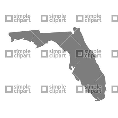 400x400 Florida Map Silhouette Vector Image