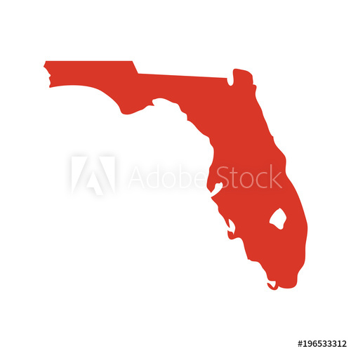 500x500 State Of Florida Vector Map Silhouette. Outline Ny Shape Icon Or