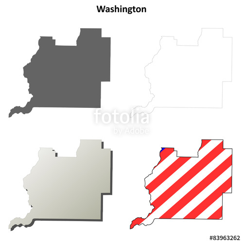 500x500 Washington County (Florida) Outline Map Set Stock Image And