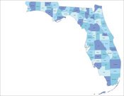 175x135 Florida State County Map Stock Vectors