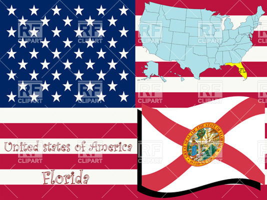 534x400 Wavy Florida State Flag And Outline Vector Image Vector Artwork
