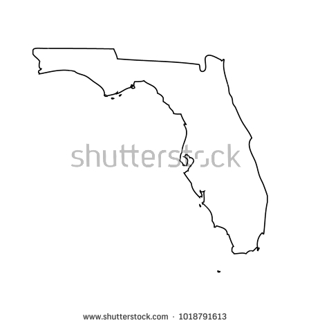 450x470 Florida State Map Outline Black Outline Map State Usa Florida