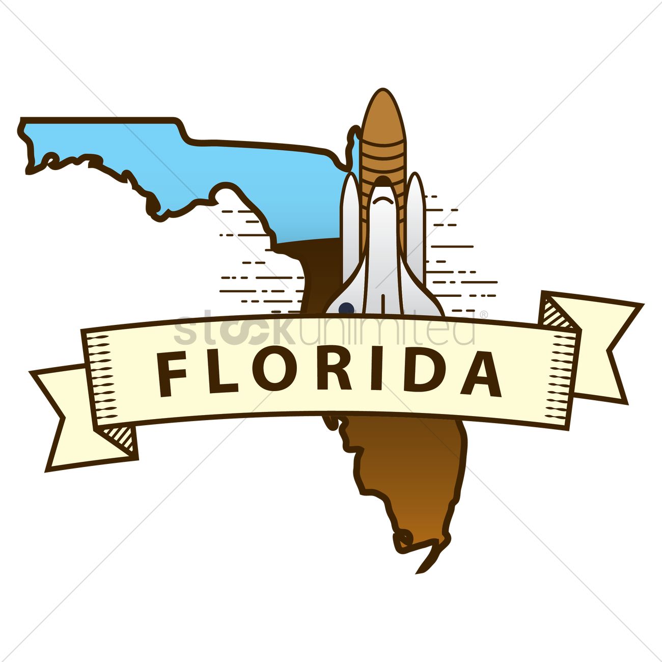 1300x1300 Florida State Map Vector Image