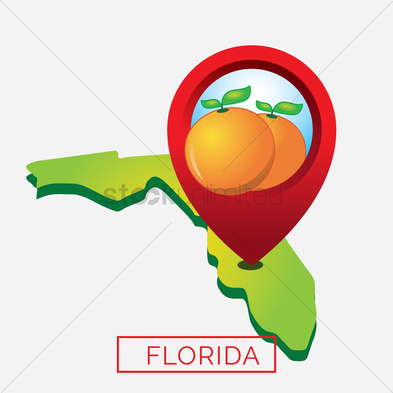 1300x1300 Map Of Florida State Vector Image