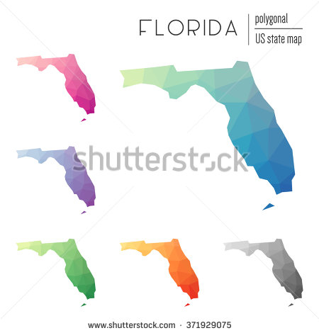 450x470 State Map Of Florida Florida State Map Geometric Polygonal Style