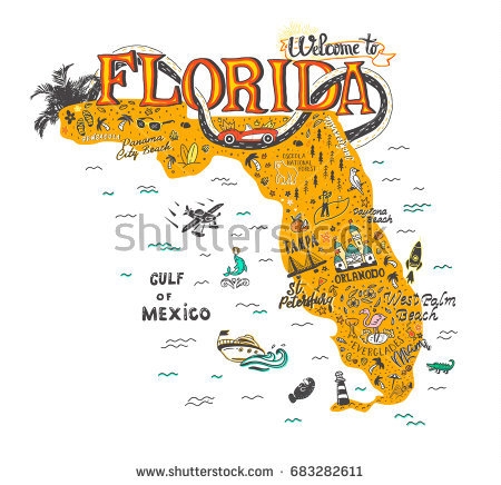 450x436 Cartoon Map Of Florida State Download Free Vector Art Stock Map Of