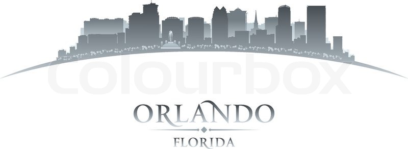 800x292 Orlando Florida City Skyline Silhouette. Vector Illustration