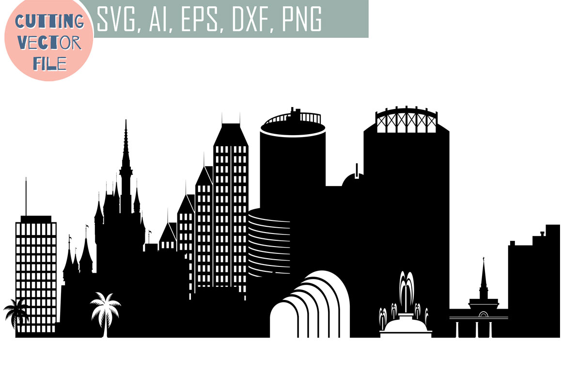 1158x772 Orlando Vector Florida Usa Skyline Svg, Png, Jpg, Eps, Ai, Dxf By