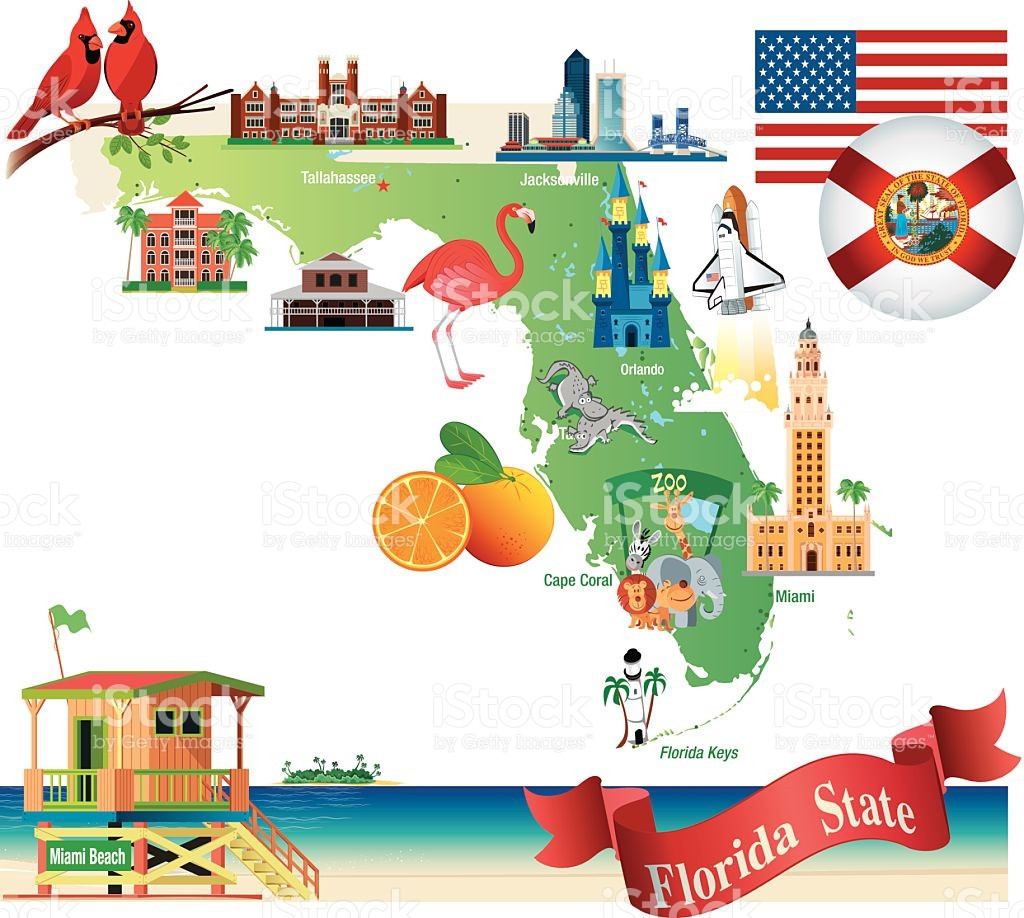 1024x918 Cartoon Map Of Florida Vector Id467107162 3 World Maps