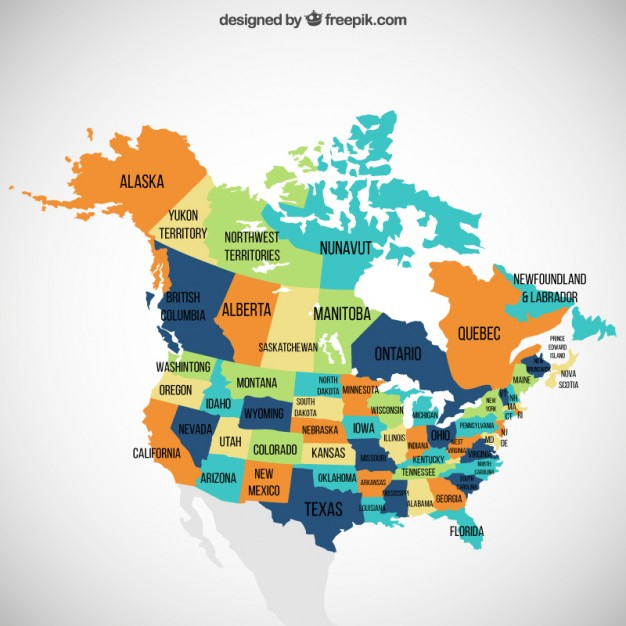 626x626 Map Of Usa And Canada Usa And Canada Map Vector Free Download