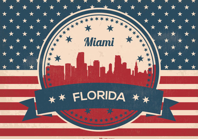 632x443 Miami Florida Skyline Illustration Free Vector Download 357521