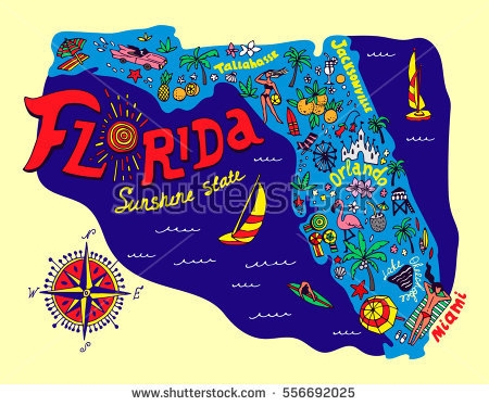 450x374 Cartoon Map Of Florida State Download Free Vector Art Stock Map Of