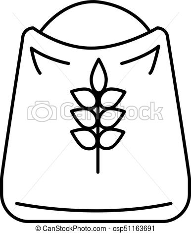 386x470 Flour Vector Line Icon, Sign, Illustration On Background, Editable