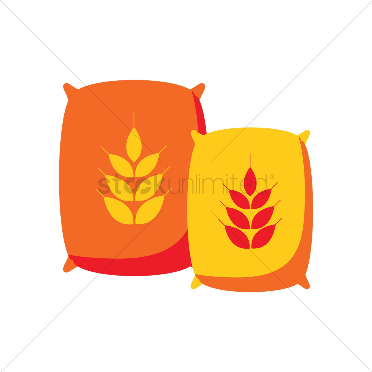 1300x1300 Wheat Bag And Flour Vector Image