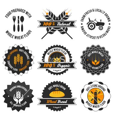 380x400 Whole Wheat Flour Label Set Vector By Patinadesign On Vectorstock