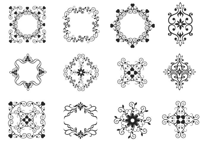 700x490 Heart Decorated Flourish Vector Pack