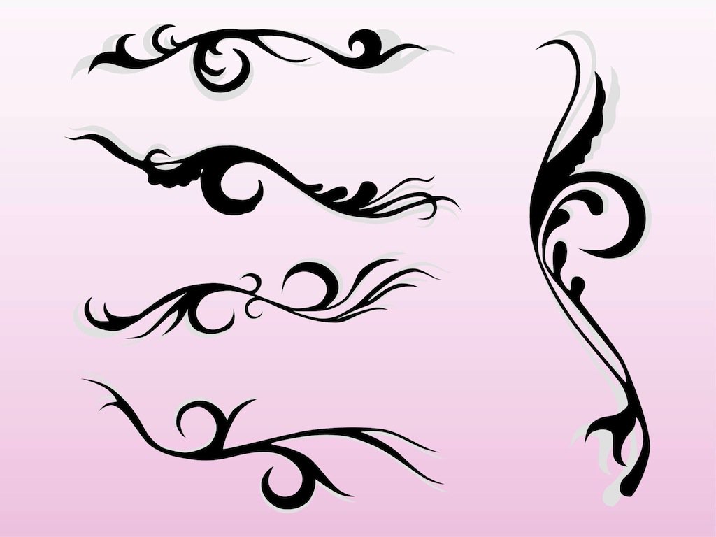 1024x768 Swirling Flourishes Vector Art Amp Graphics