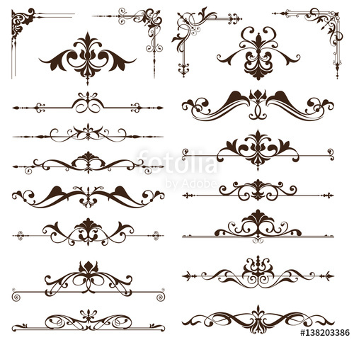 500x480 Art Deco Design Elements Of Vintage Ornaments And Borders Corners