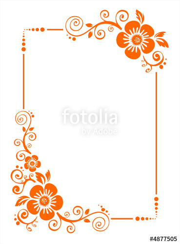 369x500 Orange Flower Border Stock Image And Royalty Free Vector Files On
