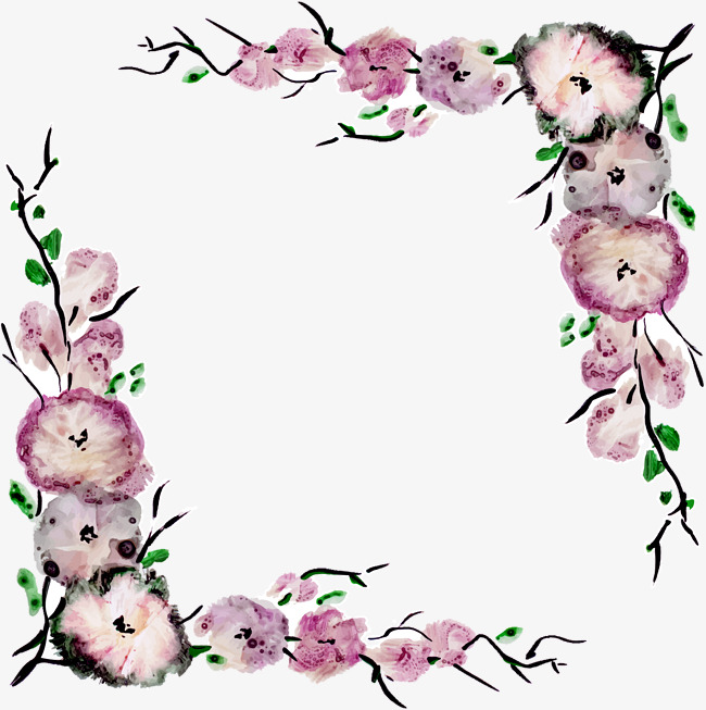650x653 Vector Hand Painted Flower Borders, Vector, Hand Painted