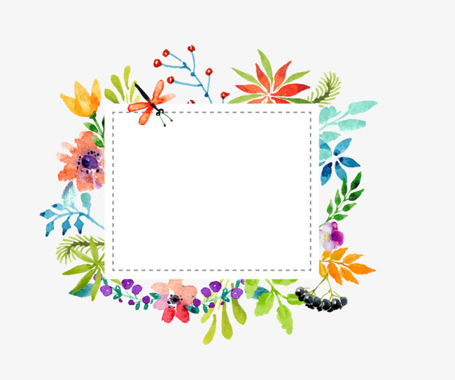 650x543 Watercolor Flowers Border Vector Material, Watercolor Flowers