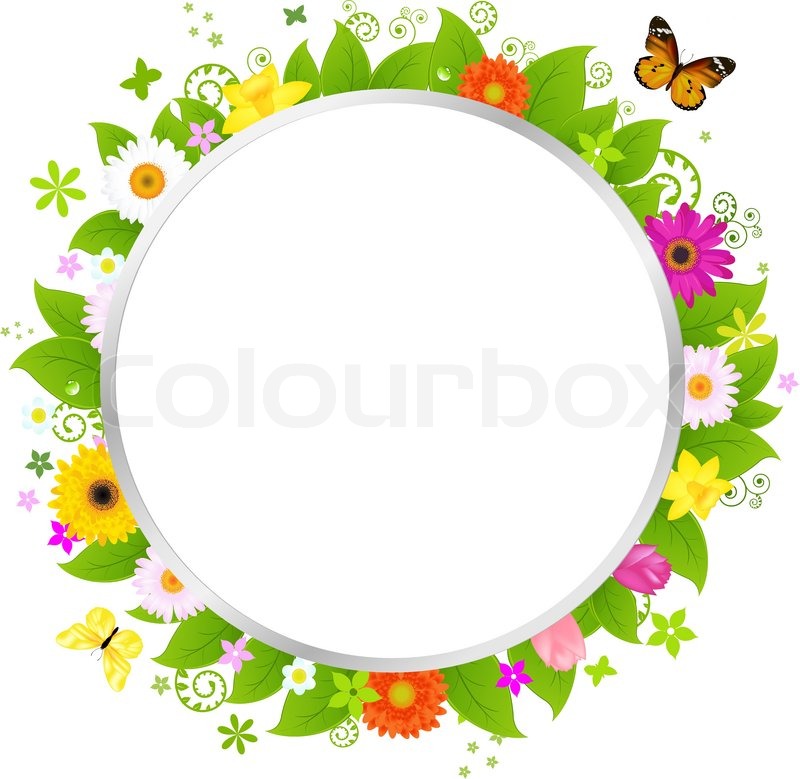 800x779 Circle With Flowers Stock Vector Colourbox