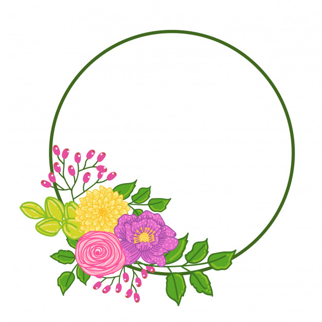626x626 Flower Circle Template Text Spring Vector Premium Download