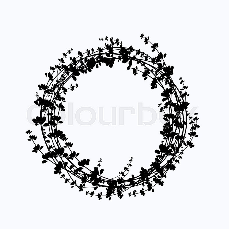 800x800 Vector Circle Frame Made Of Flowers. Spring And Summer Collection