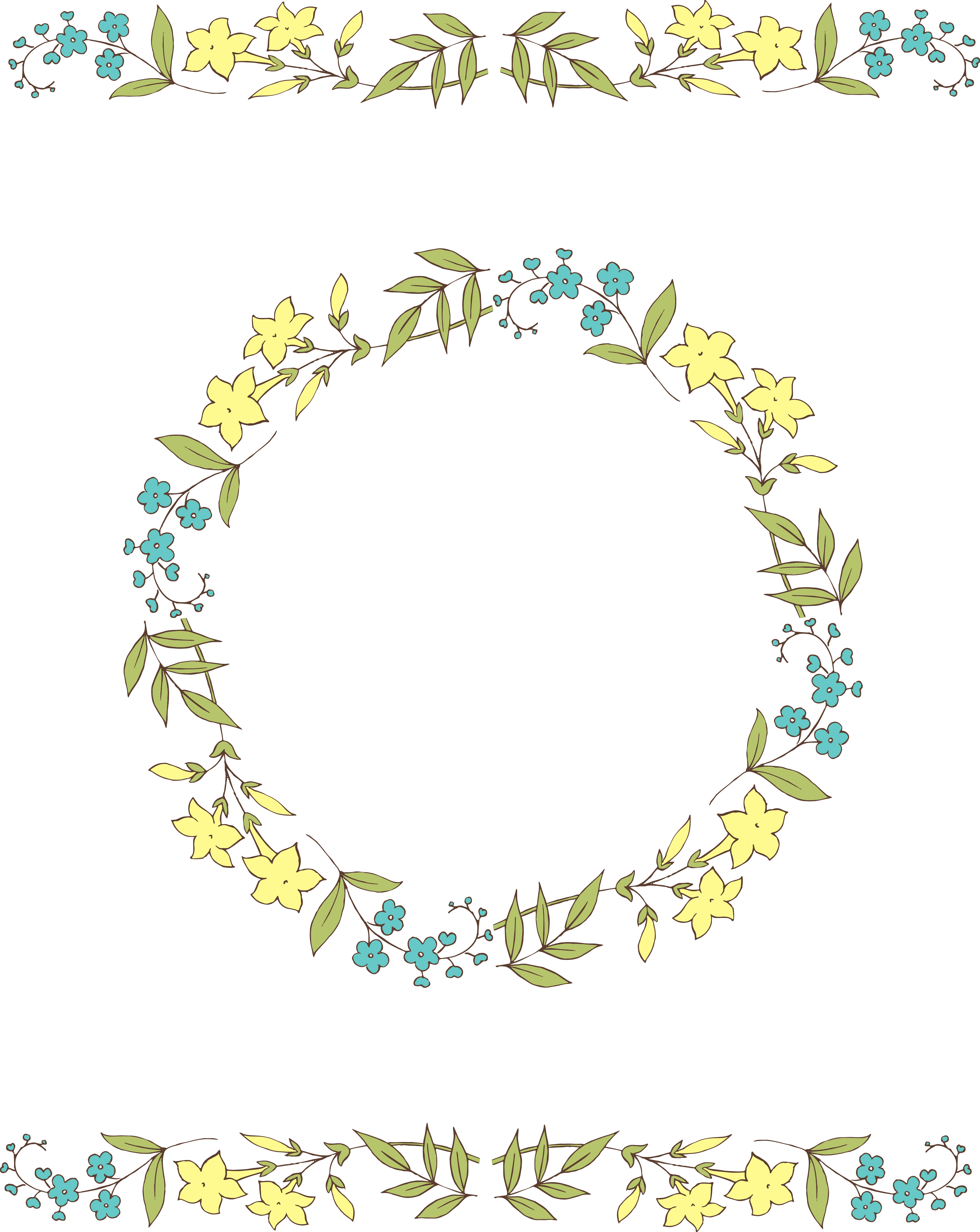 3481x4374 Circle Vector Flowers Clipart
