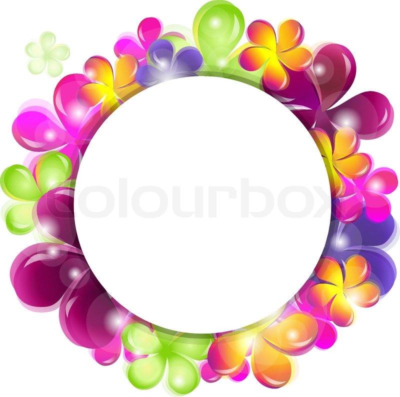 800x794 Circle With Abstract Flowers Stock Vector Colourbox
