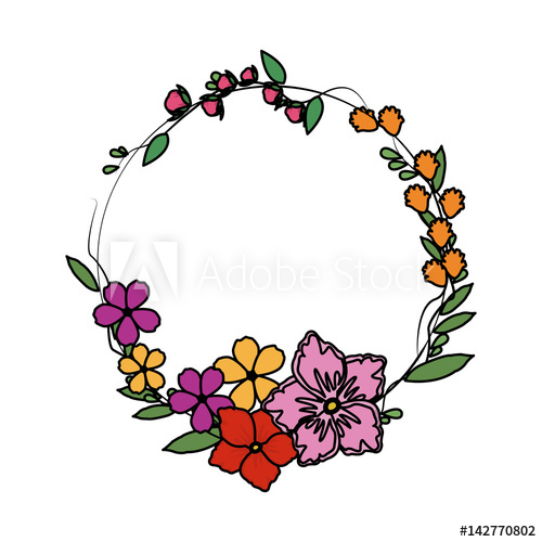 500x500 Delicate Assorted Flower Crown Icon Image Vector Illustration