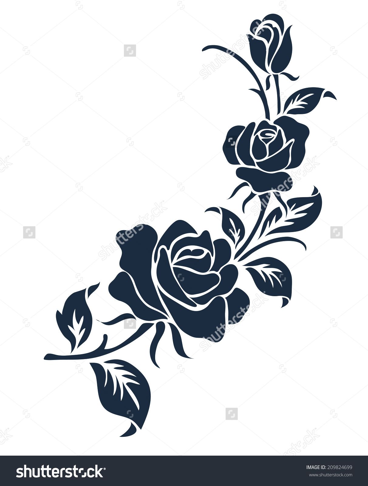 1212x1600 Rose Motif,flower Design Elements Vector