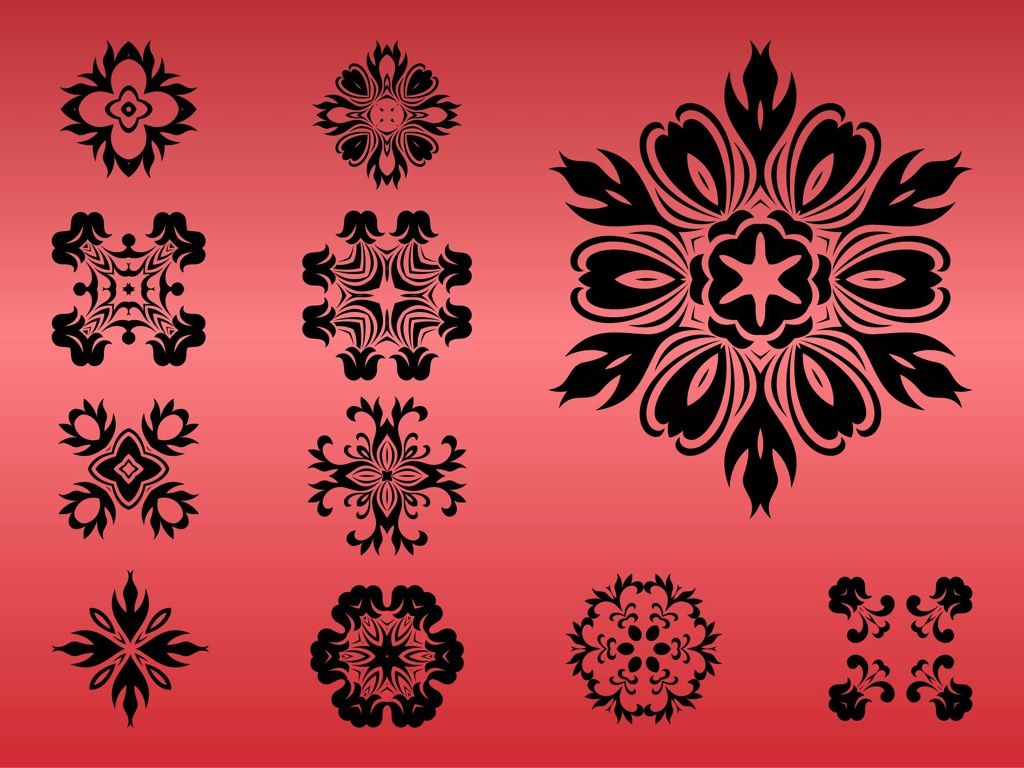 1024x768 Round Floral Designs Vector Art Amp Graphics