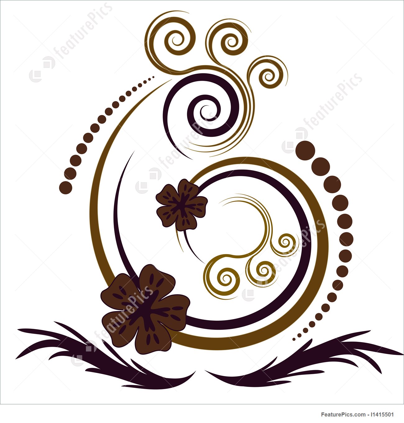 1300x1360 Beautiful Abstract Vector Floral Design Stock Illustration