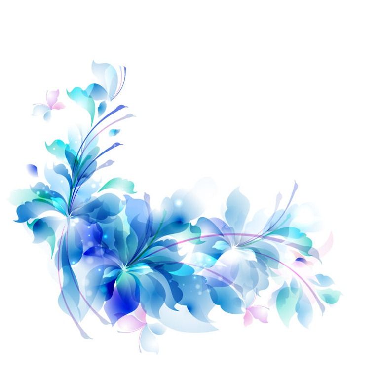 768x768 Decorative Backgrounds For Word Documents Blue Floral Design