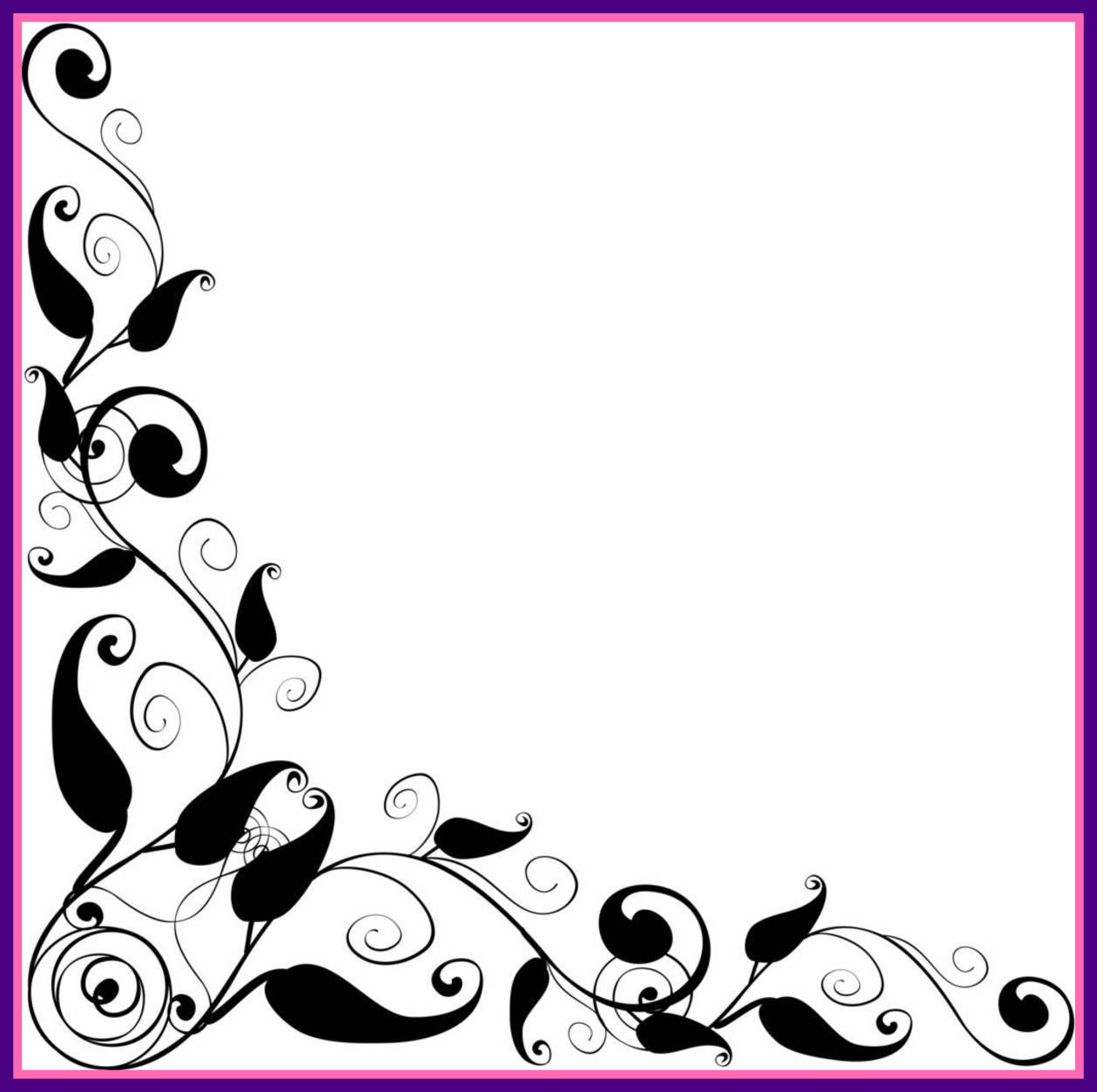 1260x1254 Incredible Floral Design Corner Frame Vector Clipart Best Pattern