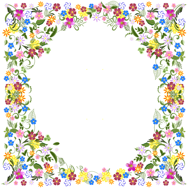 646x653 Spring Flower Frame Vector Vector Art Amp Graphics