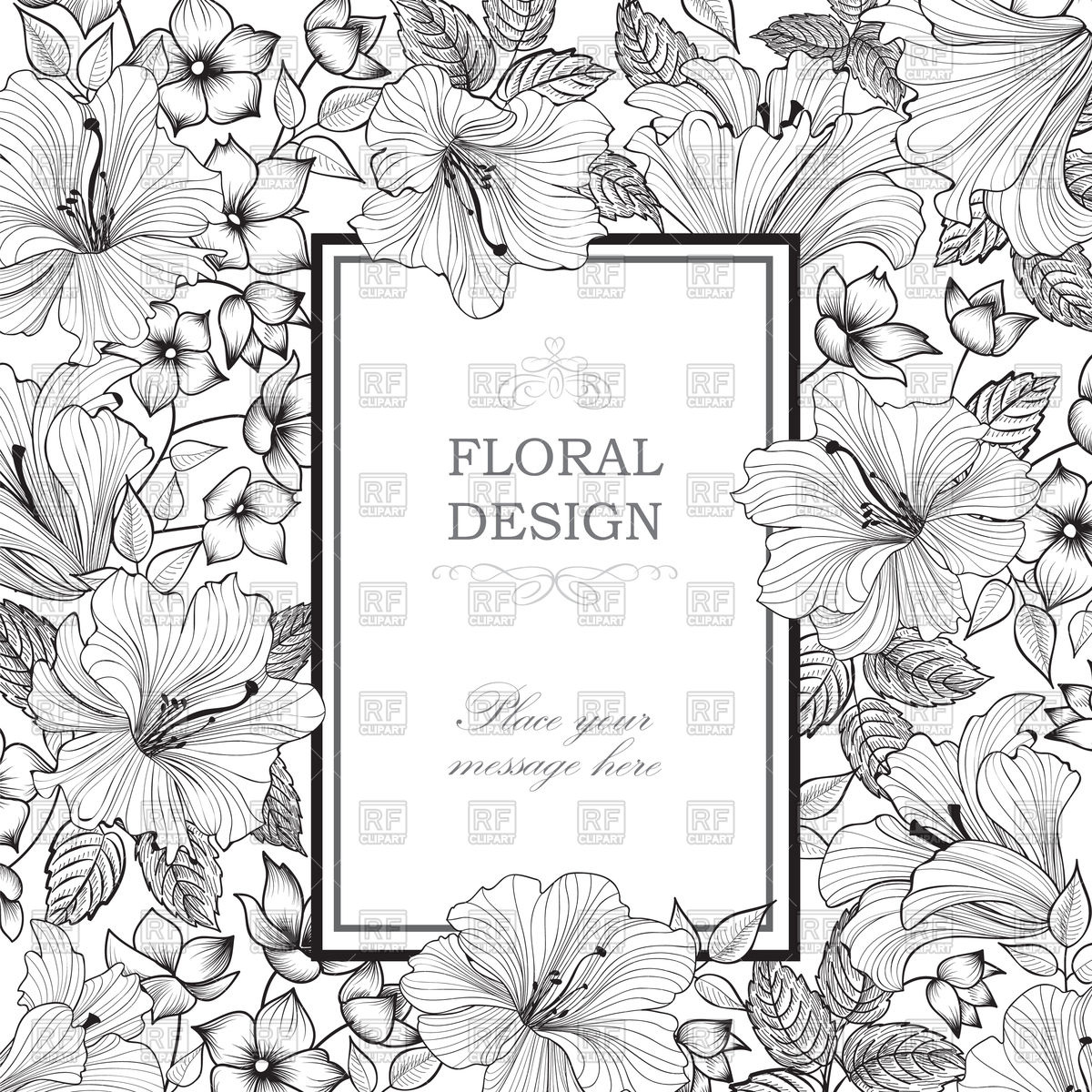 1200x1200 Floral Background. Garden Flower Frame. Vector Image Vector