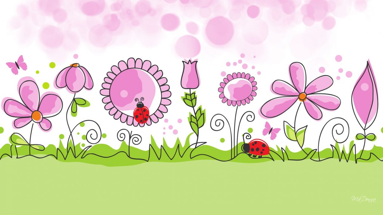 1244x700 Flower Garden Spring Vector Wallpaper 1920x1080 176832