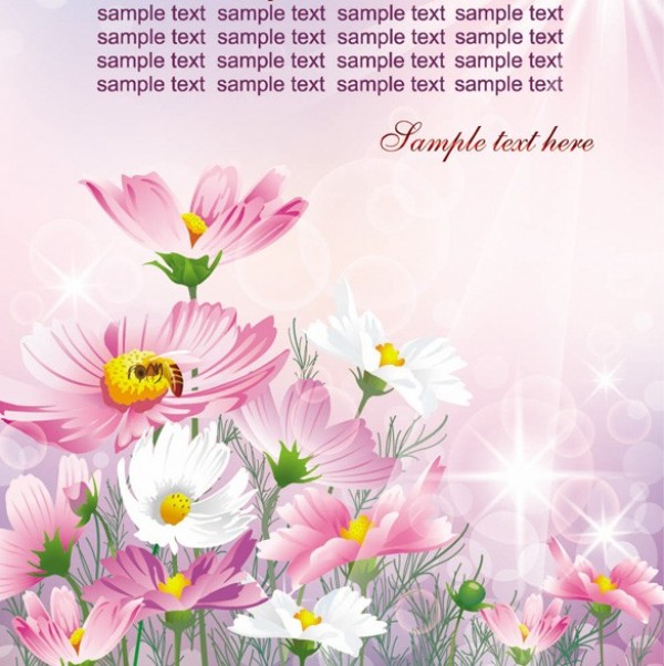 600x602 Spring Flowers Garden Vector Background