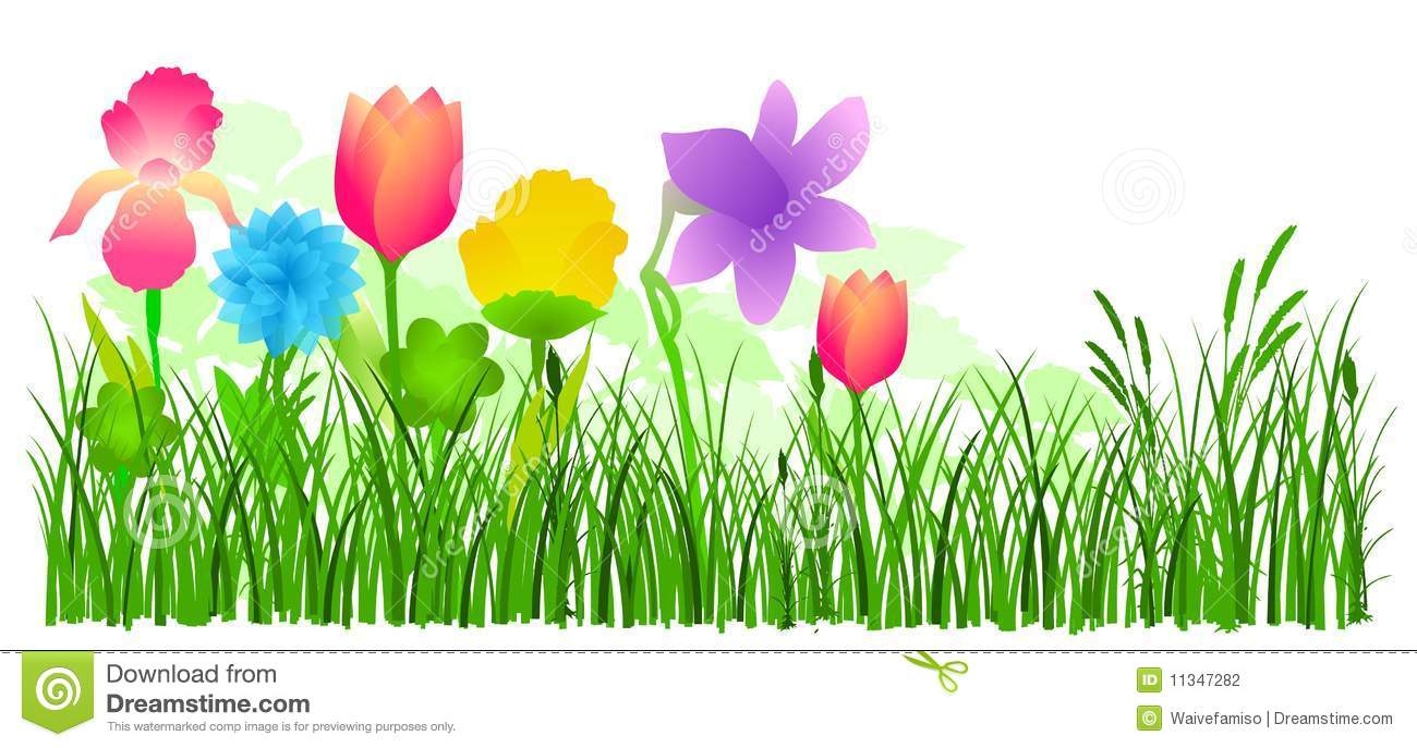 1300x687 Flower Garden Border Clip Art Fresh Flowers In Grass Vector Stock