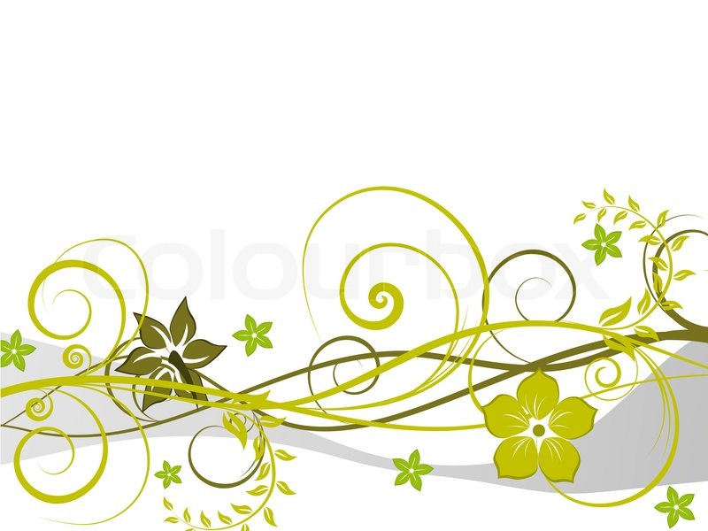 800x600 Floral Vector Background With Leaves And Flowers Stock Vector