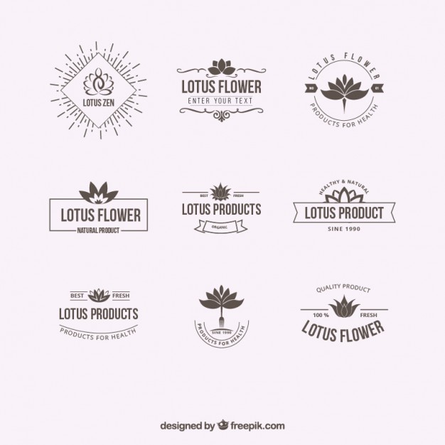 626x626 Lotus Flower Logos Vector Free Download