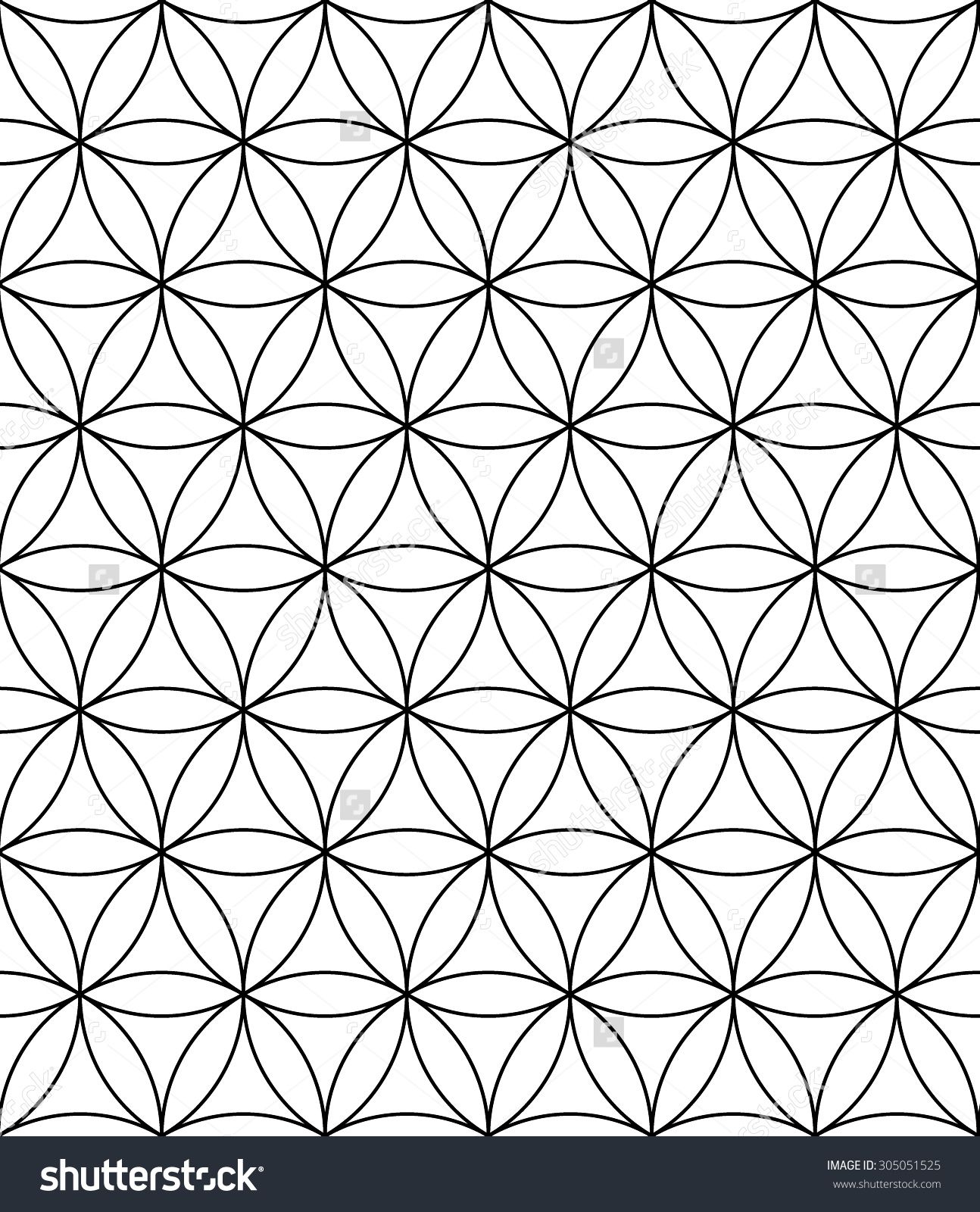 1294x1600 Vector Modern Sacred Geometry Seamless Pattern ,flower Of Life