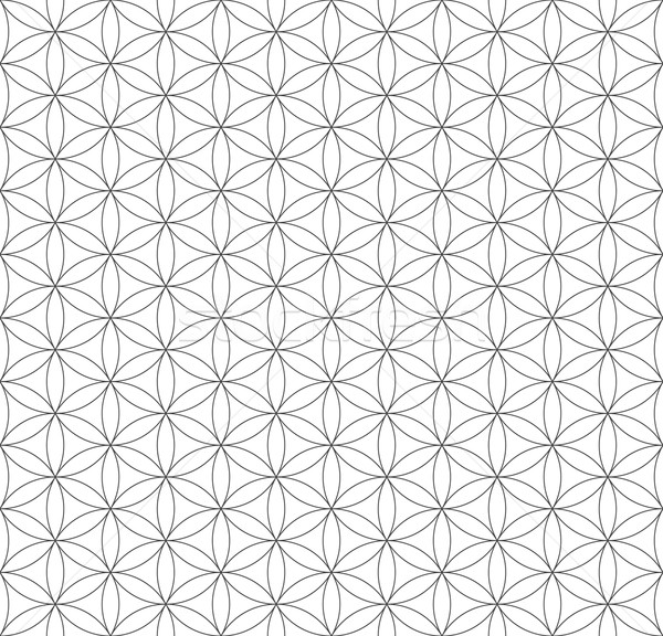600x576 Black Outline Flower Of Life Sacred Geometry Pattern Vector