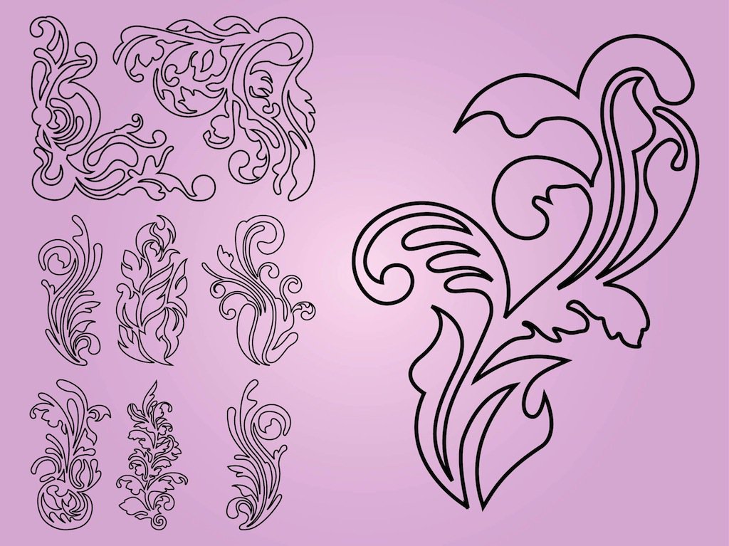 1024x767 Flowers Outlines Vector Art Amp Graphics