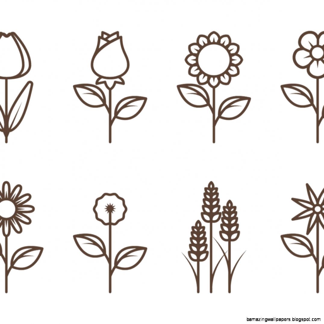 1076x1076 Simple Sunflower Outline Amazing Wallpapers