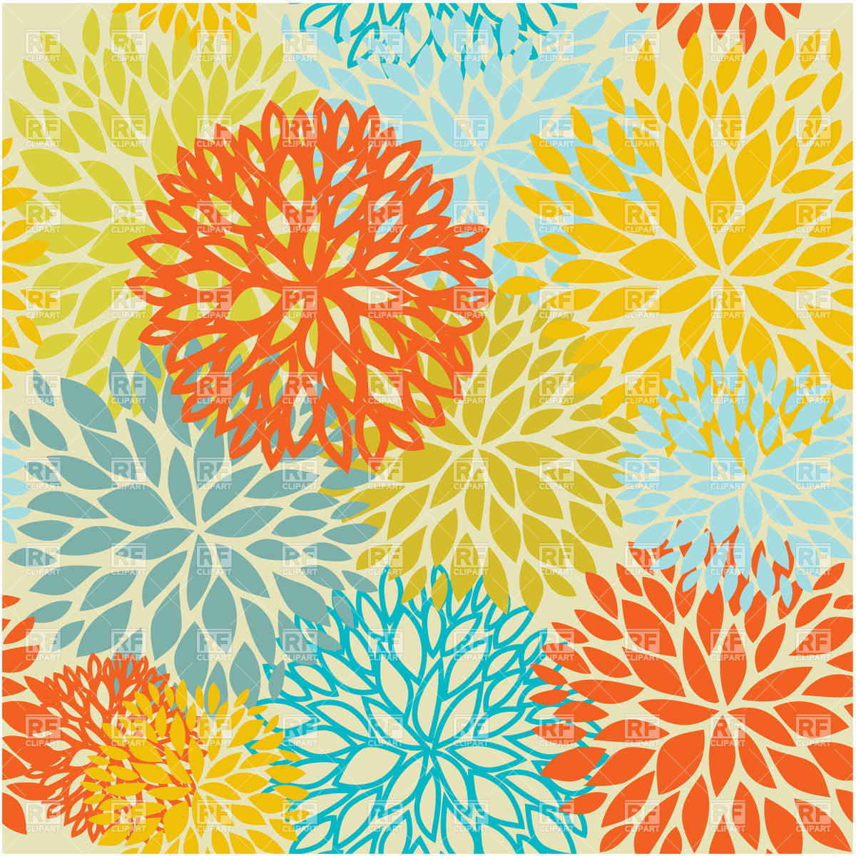 1200x1200 Motley Seamless Floral Pattern Vector Image Vector Artwork Of