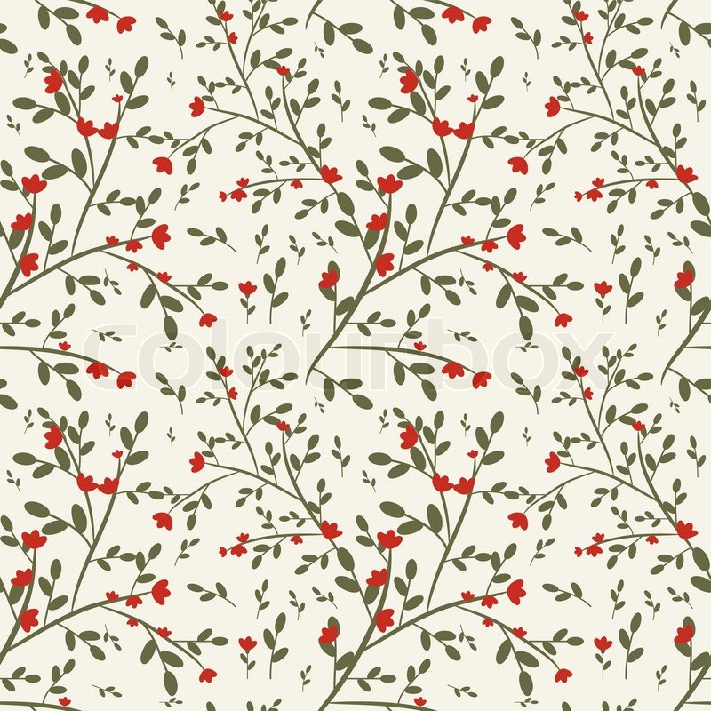 800x800 Seamless Red Flowers Pattern Stock Vector Colourbox