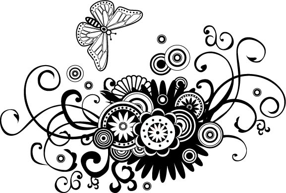 577x391 25 Vector Flower Patterns